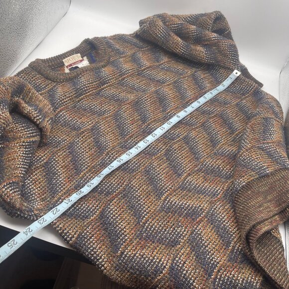 VTG 90s Jos A Bank Sweater Men Large Geometric Grandpa Hipster Italy Pullover Z - Picture 5 of 9